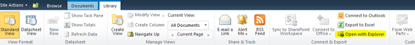 Open with Explorer - SharePoint