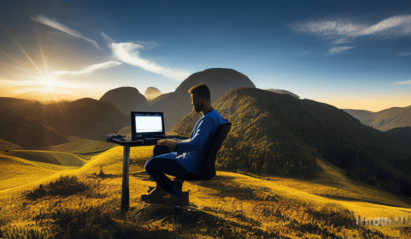 chris owens coding on a hill